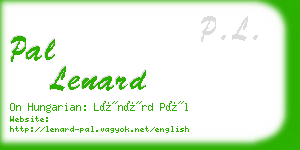 pal lenard business card